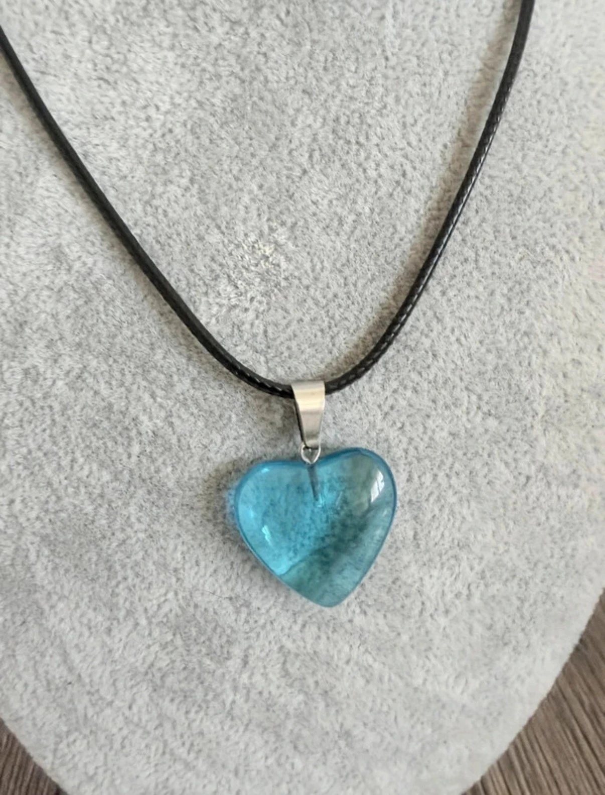 Heart Pendant Necklace - Sky Blue / Turquoise – photo 3